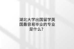 湖北大学出国留学英国最容易毕业的专业是什么？