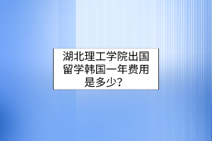 湖北理工学院出国留学韩国一年费用是多少？