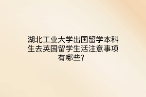 湖北工业大学出国留学本科生去英国留学生活注意事项有哪些？