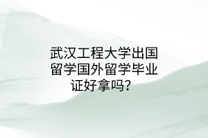 武汉工程大学出国留学国外留学毕业证好拿吗？