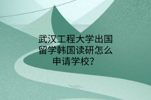 武汉工程大学出国留学韩国读研怎么申请学校？