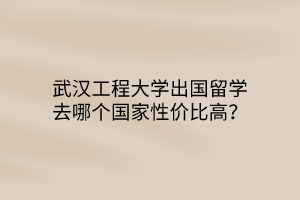 武汉工程大学出国留学去哪个国家性价比高？