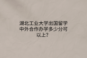 湖北工业大学出国留学中外合作办学多少分可以上？