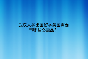 武汉大学出国留学美国需要带哪些必需品？