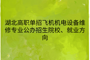 湖北高职单招飞机机电设备维修专业公办招生院校、就业方向