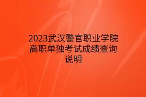 2023湖北体育职业学院高职单独考试招生考生须知