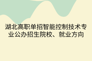 湖北高职单招智能控制技术专业