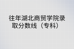 往年湖北商贸学院录取分数线（专科）