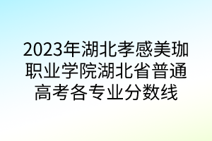 2023年湖北孝感美珈职业学院湖北省普通高考各专业分数线