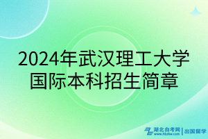 2024年武汉理工大学国际本科招生简章