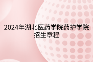 2024年湖北医药学院药护学院招生章程