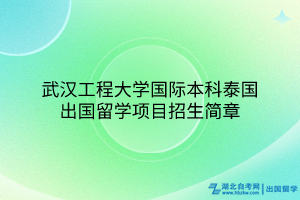 武汉工程大学国际本科泰国出国留学项目招生简章