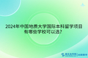 2024年中国地质大学国际本科留学项目有哪些学校可以选？