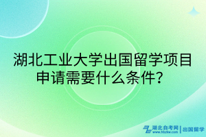 湖北工业大学出国留学项目申请需要什么条件？