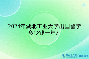 2024年湖北工业大学出国留学多少钱一年？