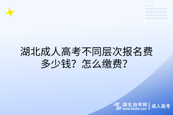 湖北成人高考不同层次报名费多少钱？怎么缴费？