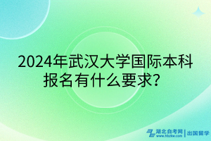 2024年武汉大学国际本科报名有什么要求？