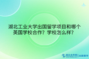 湖北工业大学出国留学项目和哪个英国学校合作？学校怎么样？