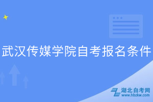 武汉传媒学院自考报名条件