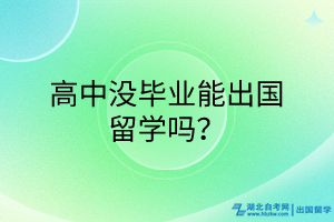 高中没毕业能出国留学吗？