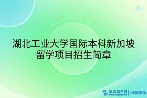 湖北工业大学国际本科新加坡留学项目招生简章