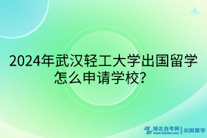 2024年武汉轻工大学出国留学怎么申请学校？