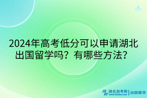 2024年高考低分可以申请湖北出国留学吗？有哪些方法？