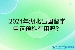 2024年湖北出国留学申请预科有用吗？