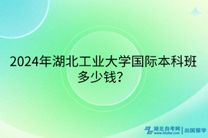 2024年湖北工业大学国际本科班多少钱？(1)