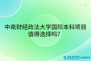 中南财经政法大学国际本科项目值得选择吗？