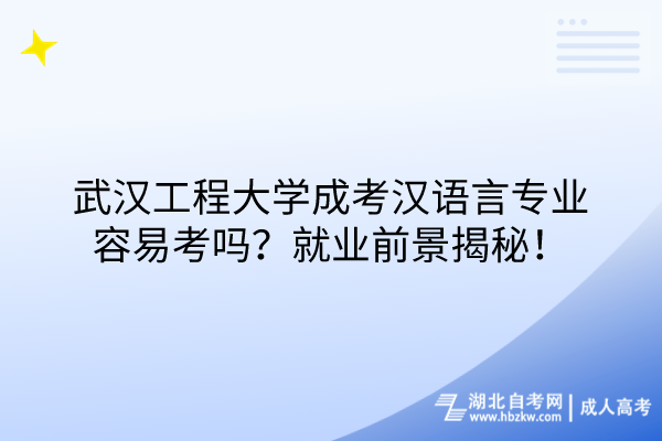 武汉工程大学成考汉语言专业容易考吗？就业前景揭秘！