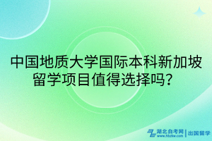 中国地质大学国际本科新加坡留学项目值得选择吗？