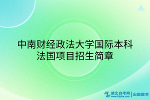 中南财经政法大学国际本科法国项目招生简章