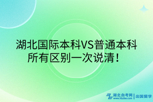 湖北国际本科VS普通本科，所有区别一次说清！