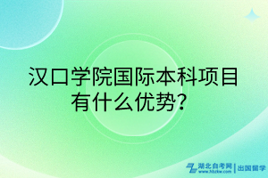 汉口学院国际本科项目有什么优势？