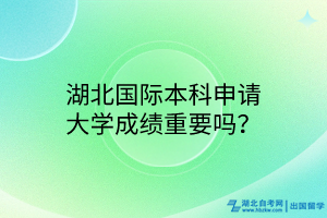 湖北国际本科申请大学成绩重要吗？