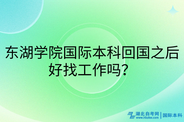 东湖学院国际本科回国之后好找工作吗？