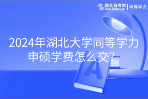 2024年湖北大学同等学力申硕学费怎么交？