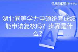 湖北同等学力申硕统考成绩能申请复核吗？步骤是什么？