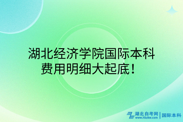 湖北经济学院国际本科，费用明细大起底！