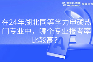 在24年湖北同等学力申硕热门专业中，哪个专业报考率比较高？