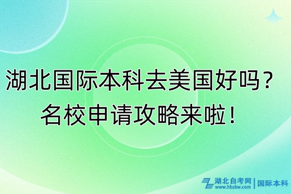 湖北国际本科去美国好吗？名校申请攻略来啦！