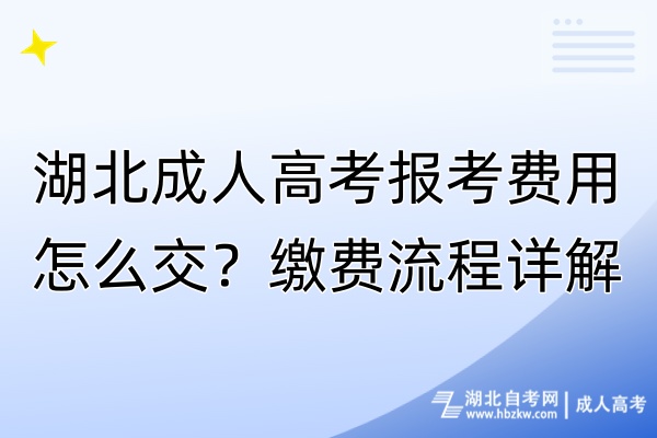 湖北成人高考报考费用怎么交？缴费流程详解！