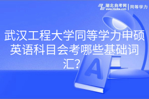 武汉工程大学同等学力申硕英语科目会考哪些基础词汇？