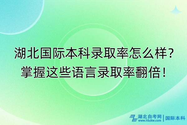 湖北国际本科录取率怎么样？掌握这些语言录取率翻倍！