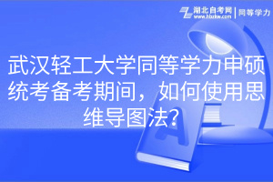 武汉轻工大学同等学力申硕统考备考期间，如何使用思维导图法？