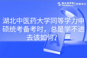 湖北中医药大学同等学力申硕统考备考时，总是学不进去该如何？