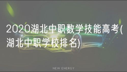 2020湖北中职数学技能高考(湖北中职学校排名)