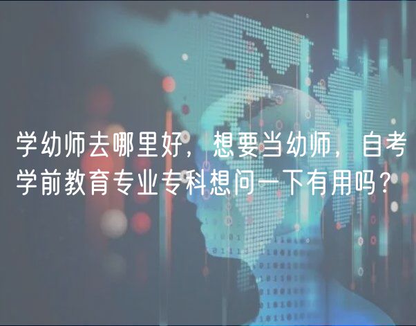 学幼师去哪里好，想要当幼师，自考学前教育专业专科想问一下有用吗？