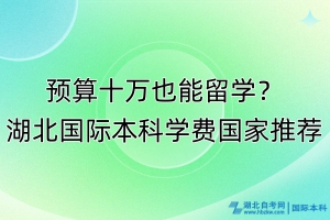 预算十万也能留学？湖北国际本科学费国家推荐！